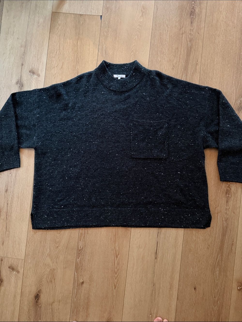 Madewell Women's Charcoal Speckled Crewneck Sweater 4X or oversized XL